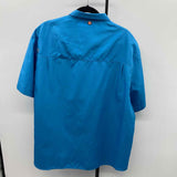 The American Outdoorsman Men's Size XXL Blue Solid Short Sleeve Shirt