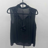 Loft Women's Size M Black Solid Sleeveless Shirt