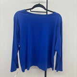Talbots Women's Size 3X Blue Solid Long Sleeve Shirt
