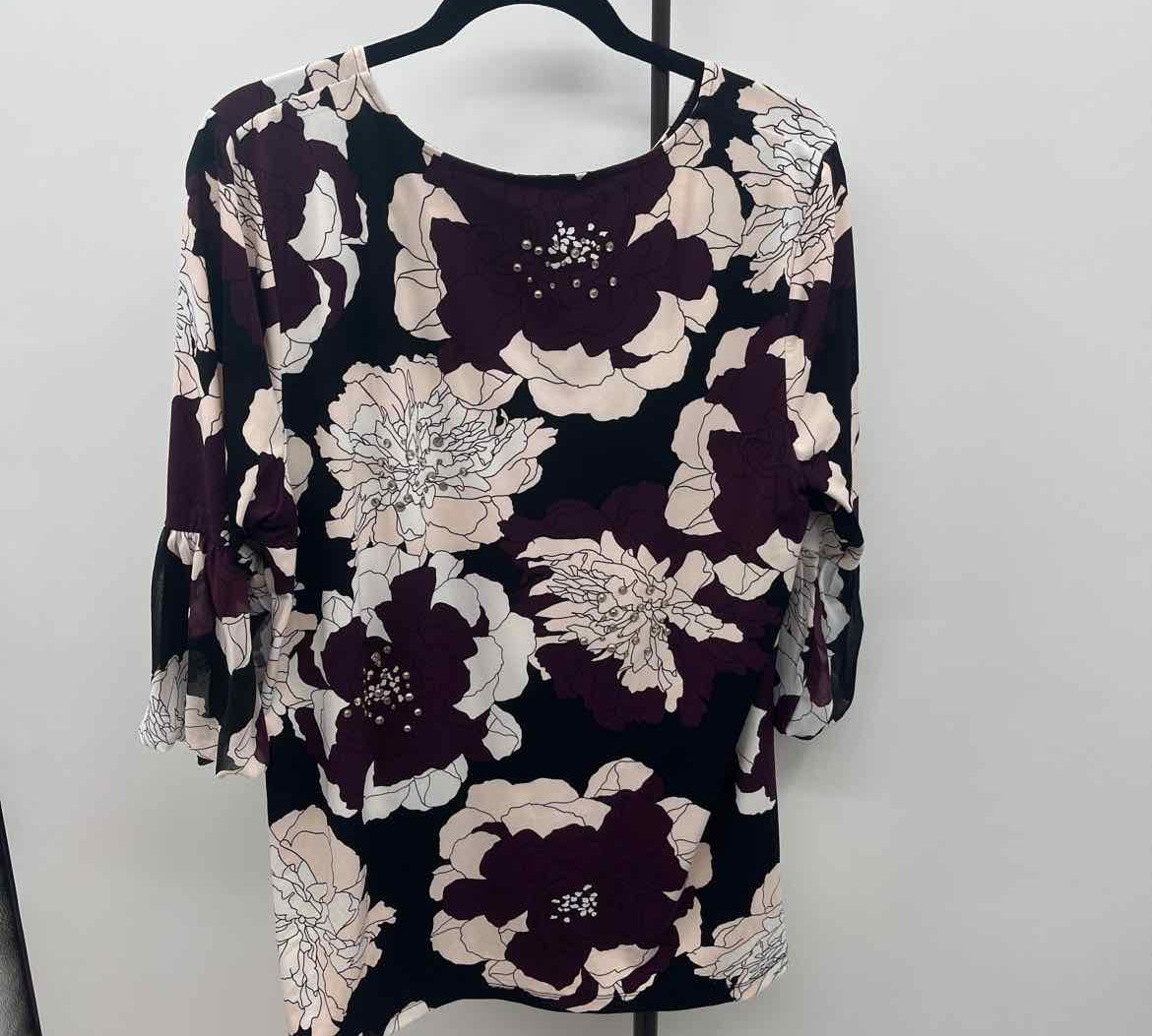 Alfani Women's Size XL Wine Floral Tunic