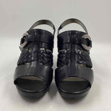 Brighton Women's Shoe Size 7 Black Woven Heels