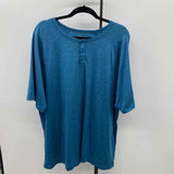 01.ALGO Men's Size XXL Teal Heathered Short Sleeve Shirt