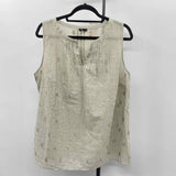 Talbots Women's Size 1X Tan Stripe Sleeveless Shirt