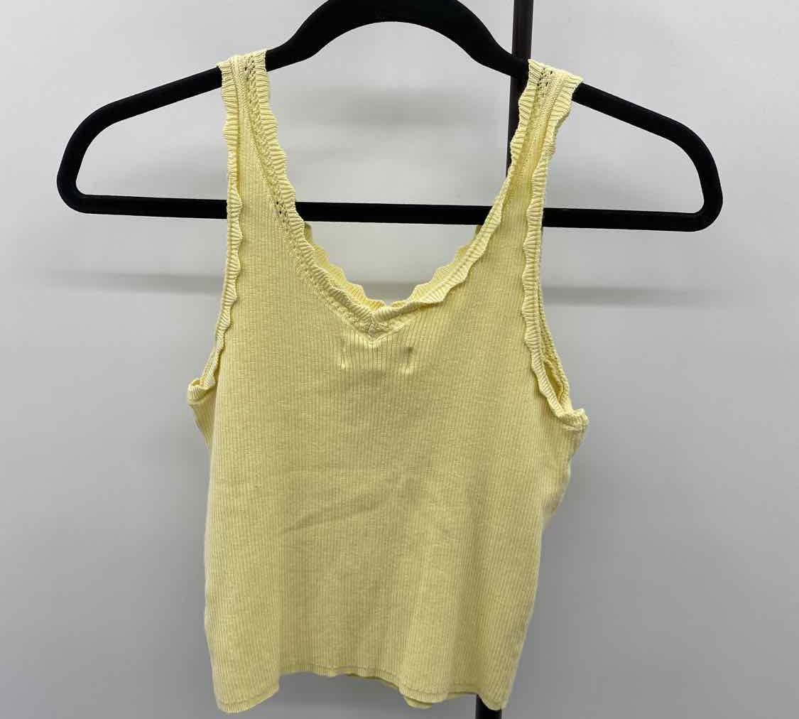 Marled Women's Size M Yellow Ribbed Tank