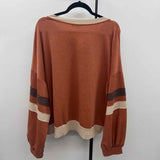 Hailey & CO Women's Size 3X Pumpkin Stripe Sweatshirt