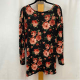 piphany Women's Size 3X Black Floral Long Sleeve Shirt