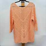 Chico's Women's Size XL Peach Open Weave Sweater