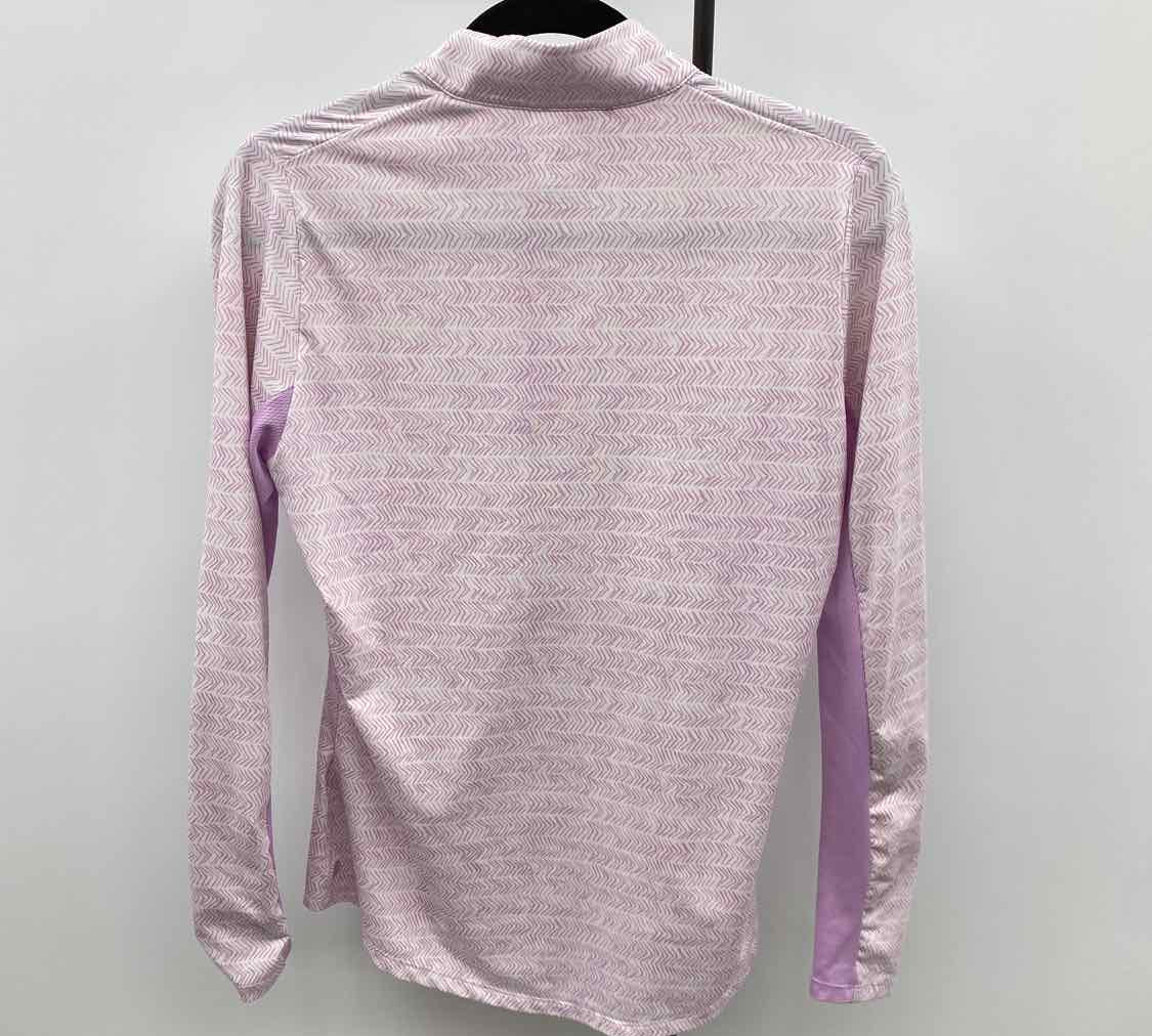 Adidas Junior's Size S Lavender Herringbone Long Sleeve Shirt