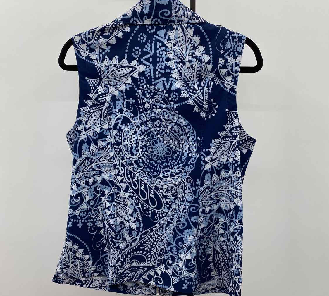 Chico's Women's Size M Navy Paisley Vest