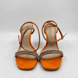 Schutz Women's Shoe Size 7.5 Orange Rhinestones Heels