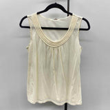 Loft Women's Size M Ivory Solid Sleeveless Shirt