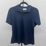 PGA tour Women's Size L Navy Solid Short Sleeve Shirt