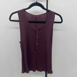 intimately Junior's Size M Wine Ribbed Sleeveless Shirt
