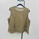 Unbranded Women's Size 2X Olive Textured Sleeveless Shirt