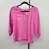 Loft Women's Size S Pink Wrinkle Long Sleeve Shirt