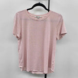 Green Envelope Women's Size M White Stripe Short Sleeve Shirt