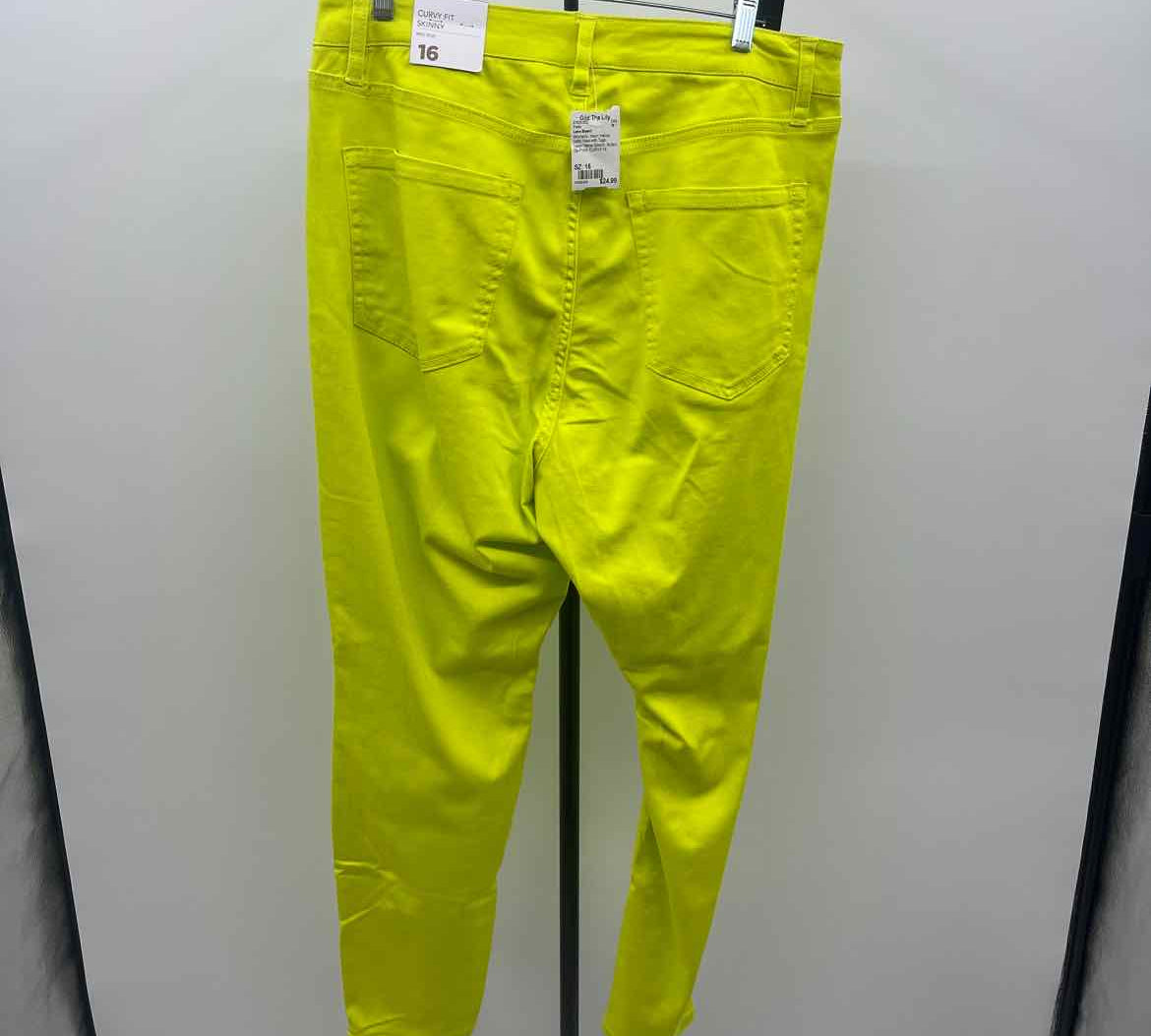 Lane Bryant Women's Size 16 Neon Yellow Solid Pants