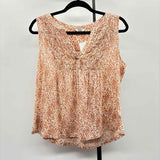 Lucky Brand Women's Size M Ivory Floral Sleeveless Shirt