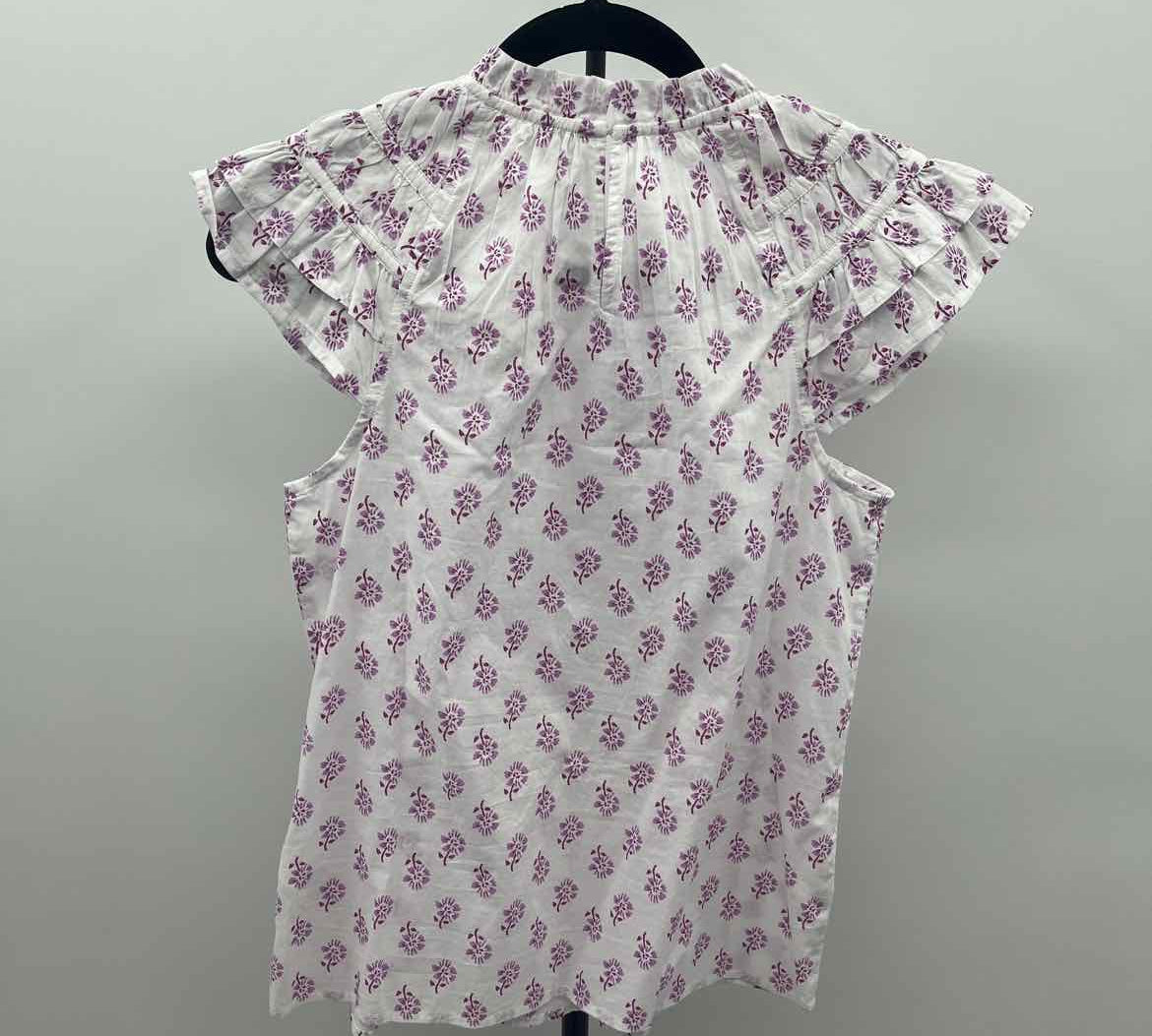 J Crew Women's Size XS Magenta Floral Short Sleeve Shirt
