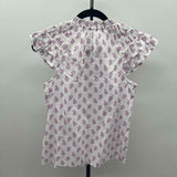 J Crew Women's Size XS Magenta Floral Short Sleeve Shirt