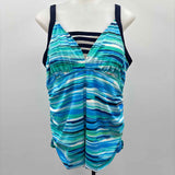 Unbranded Women's Size 18 Blue Stripe Misc. Swimwear