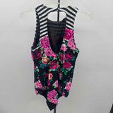 Torrid Women's Size L Black Floral Swimsuit - 1 Piece