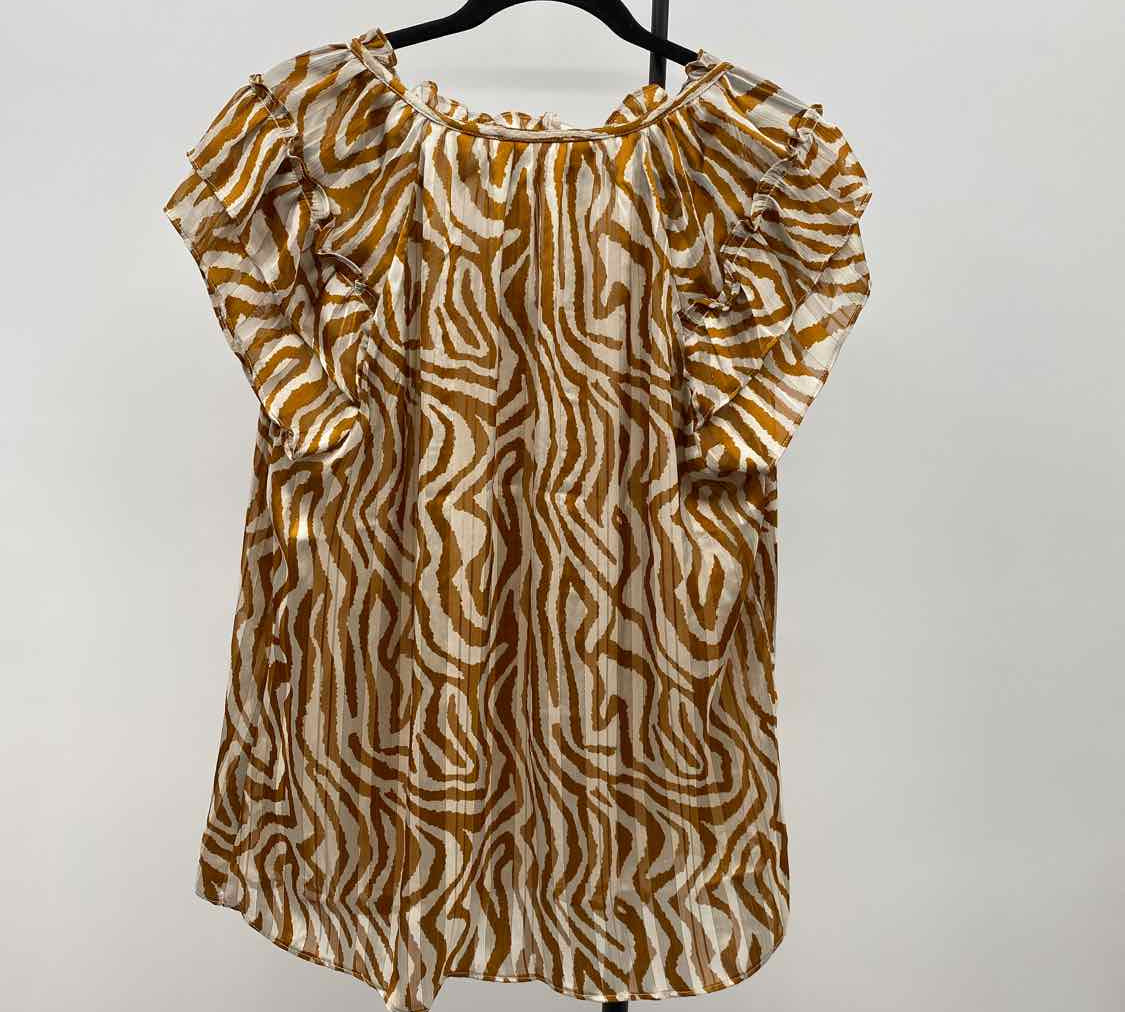 Haver & Blair Women's Size L Brown Tiger Short Sleeve Shirt