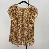 Haver & Blair Women's Size L Brown Tiger Short Sleeve Shirt