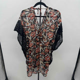 Easel Women's Size M Black Floral Coverup