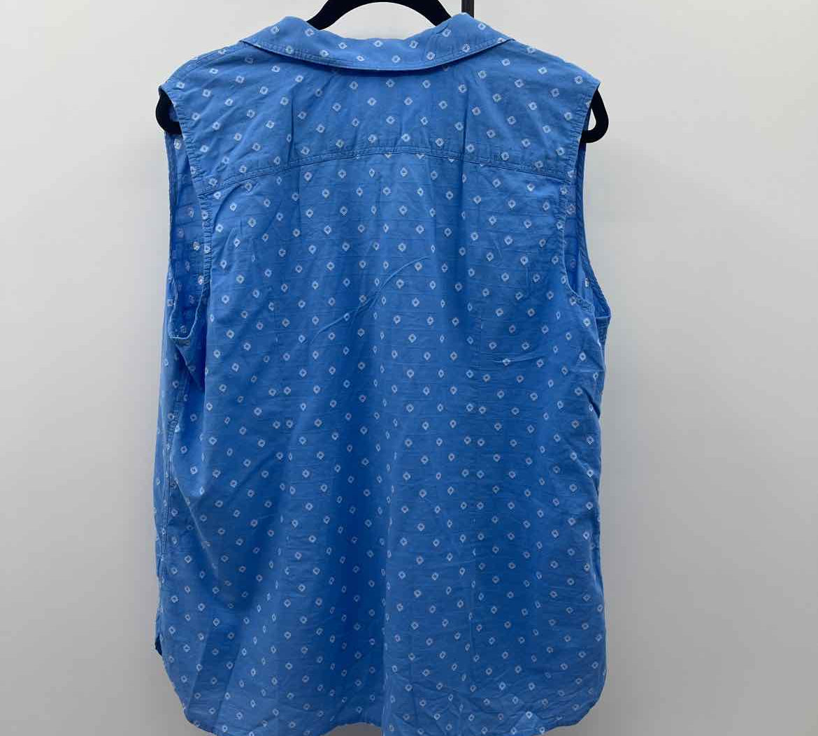 Talbots Women's Size XL Blue Spotted Sleeveless Shirt