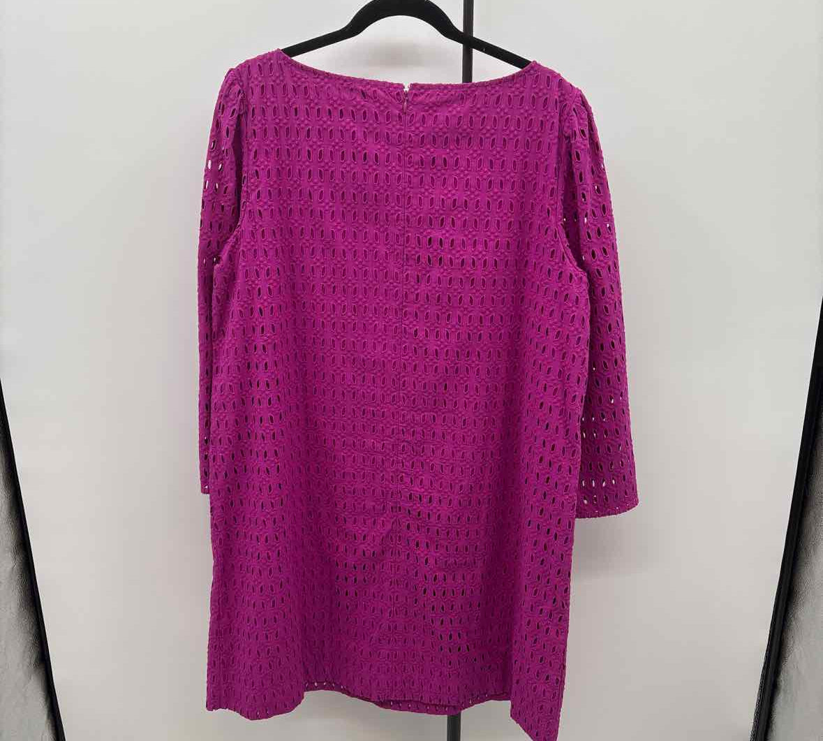 Ann Taylor Women's Size 16T Magenta Laser Cut Dress