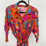 CEYLIN Women's Size 16 Orange Floral Dress