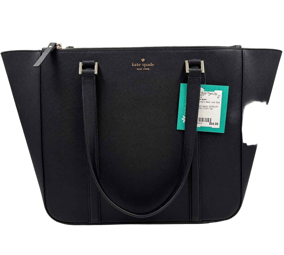 KATE SPADE Black Saffiano Leather NEWBURY LANE LODEN Tote Bag Purse