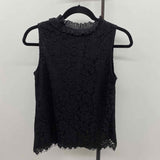 J Crew Women's Size S Black Lace Sleeveless Shirt