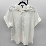 Lands End Women's Size XXL White Solid Short Sleeve Shirt
