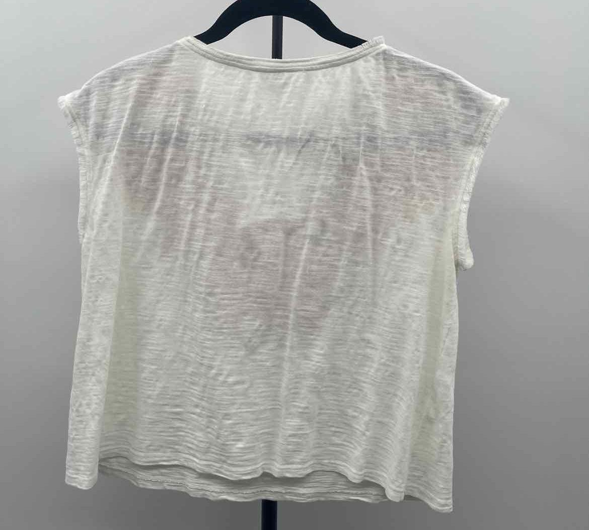 THML Women's Size XS White Floral Short Sleeve Shirt