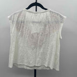 THML Women's Size XS White Floral Short Sleeve Shirt