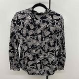 Talbots Women's Size M Black Tassels Long Sleeve Shirt