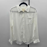 Lucky Brand Women's Size S White Solid Long Sleeve Shirt