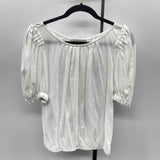 Loft Women's Size M White Solid Short Sleeve Shirt