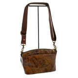 PATRICIA NASH Brown OWL Print Leather MARCIA Convertible Shoulder / Crossbody Purse