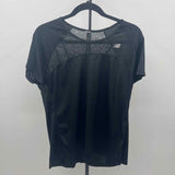 New Balance Women's Size L Black Solid Short Sleeve Shirt