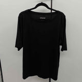 Chico's Women's Size XL Black Solid Short Sleeve Shirt