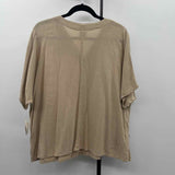 Oh My Gauze Women's Size One Size Tan Textured Short Sleeve Shirt