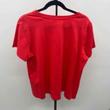 Vince Camuto Women's Size 1X Red Solid Short Sleeve Shirt