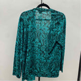 Talbots Women's Size XL Teal Damask Cardigan