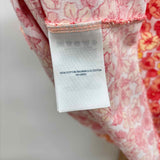 Lands End Women's Size L Peach Floral Short Sleeve Shirt