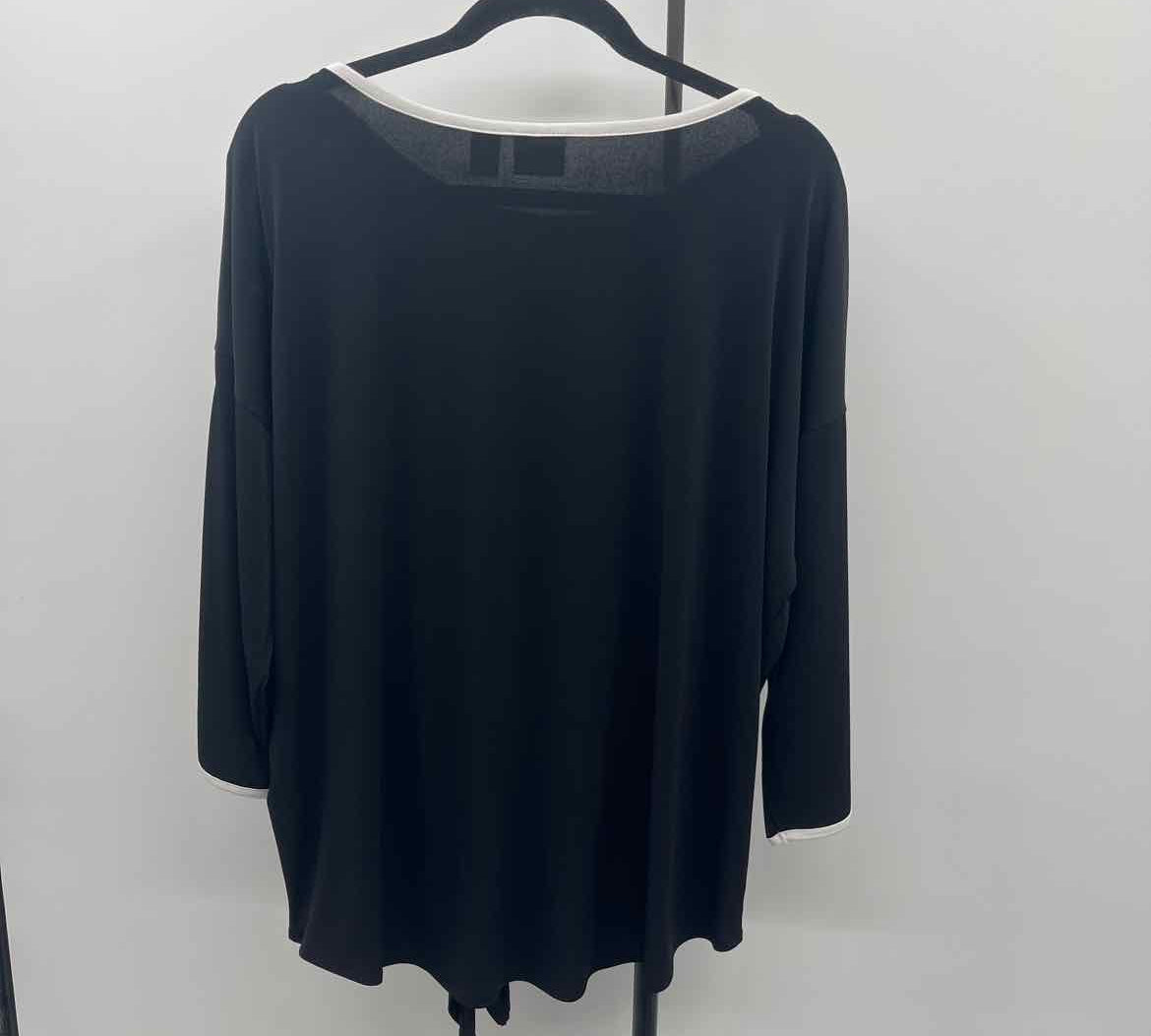 Chico's Women's Size XL Black Solid Long Sleeve Shirt