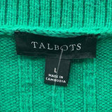 Talbots Women's Size L Green Ribbed Sweater