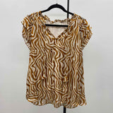 Haver & Blair Women's Size L Brown Tiger Short Sleeve Shirt